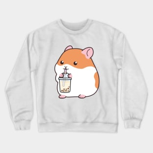 Squishy Hamster Loves Boba Crewneck Sweatshirt